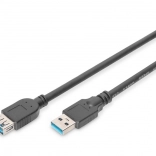 USB 3.1 Gen 1 verlengkabel SuperSpeed 5 Gbps USB-A mannelijk naar USB-A vrouwelijk, zwart, 1,8 m