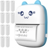 Draagbare thermische mini-printer IZOXIS met kattendesign en 11 rollen papier