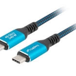 USB-C-kabel Lanberg USB4 1,5 m 240 W zwart-blauw