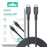 Aukey USB‑C-kabel 1 m, siliconen, 100 W Power Delivery, 5 A, zwart