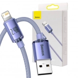 USB-kabel Baseus Crystal Shine naar Lightning, 2,4A, 2 m, paars