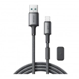 Joyroom magnetische USB–Lightning-kabel 1,2 m, 3A, grijs