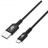 Zwarte siliconen USB-USB C-kabel 1m Quick Charge