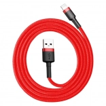 Baseus USB‑Lightning laad- en datakabel, 0,5 m, 2,4 A, rood